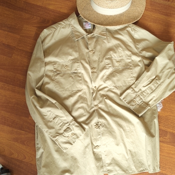 Men's OPEN TRAILS Cotton Button-up Tan/ Neutral X-Large - Picture 6 of 6